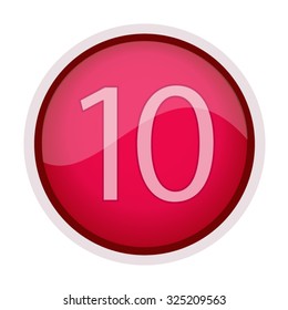 Number 10 on white background. Vector illustration