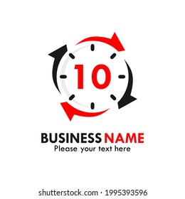 Number 10 rotation logo template illustration. suitable your number business.