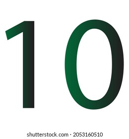 NUMBER 10 SIMPLE CLIP ART GRADIENT COLOUR VECTOR ILLUSTRATION