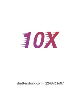 number 10 with speed effect vector icon