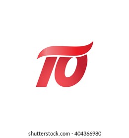 number 10 swoosh design template logo red