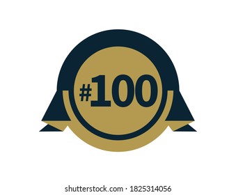Número 100 vector de diseño de placa