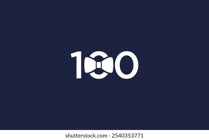 Nummer 100 mit Fliege Logo Symbol Design Vektor Design Vorlage Inspiration