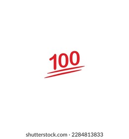 Number, 100, geometric symbol simple logo vector