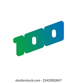 Logotipo número 100. conceito cúbico número 100. 100 números para educação, negócios