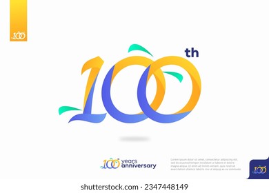 Number 100 logo icon design, 100th birthday logo number, anniversary 100