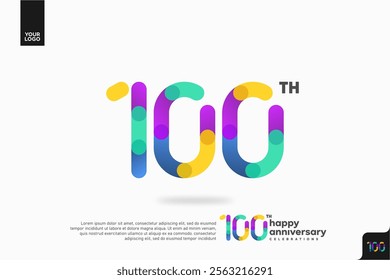 Number 100 logo icon design, 100th birthday logo number, anniversary 100