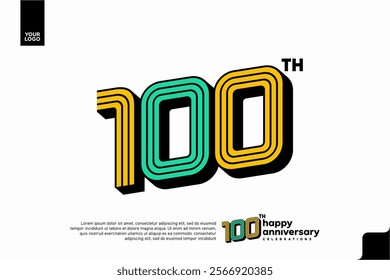 Number 100 logo icon design, 100th birthday logo number, anniversary 100