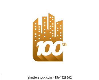 Number 100 logo or symbol template design