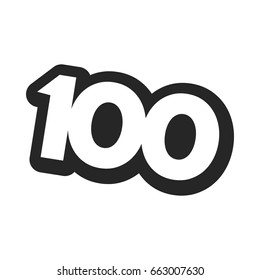 Number 100 / One Hundred Cool Trendy Text Graphic