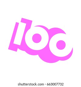 Number 100 / One Hundred Cool Trendy Text Graphic