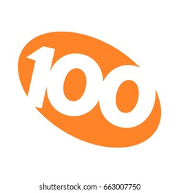 Number 100 One Hundred Cool Trendy Stock Vector (Royalty Free