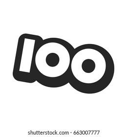 Number 100 / One Hundred Cool Trendy Text Graphic