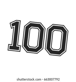 Number 100 / One Hundred Cool Trendy Text Graphic