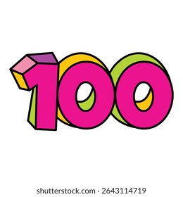 number 100 or one hundred logo design vector illustration