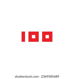 Number 100 square geometric symbol  simple logo vector