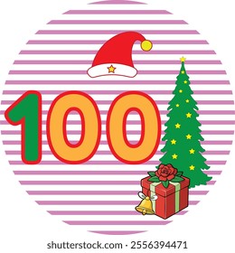 Number 100 Vector art Illustration - Line Art, Silhouette, Icon and Clipart