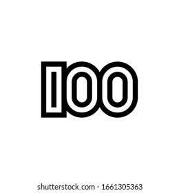 Number 100 vector icon design for website, infographic, brochure, cover, celebration event, invitation, greeting, web template.