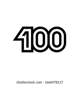 Number 100 vector icon design. Vector illustration.