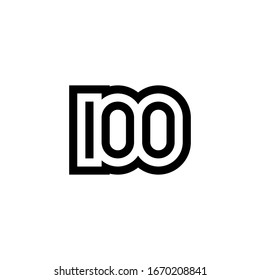 Number 100 vector icon design. Vector illustration.