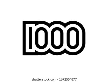 Number 1000 vector icon design. Vector illustration.