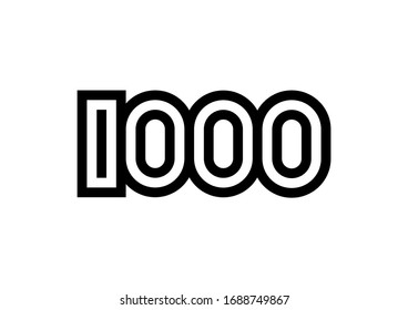 Number 1000 vector icon design. Vector illustration.