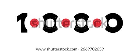 number 1000000 symbol, one million icon