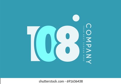 number 108 blue white cyan logo vector creative company icon design template background dot