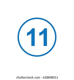 Number 11 icon illustration isolated vector sign symbol