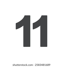 number 11 icon simple filled symbol vector