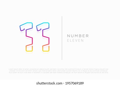 Number 11 logo icon design, vector template