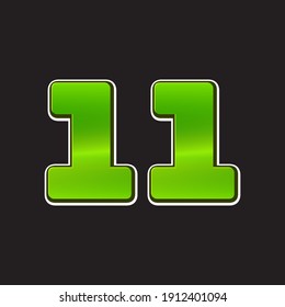 Nummer 11 Logo Symbol, Vektordesign. Eps10 Vektorgrafik.