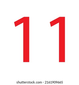 NUMBER 11 SIMPLE CLIP ART VECTOR ILLUSTRATION