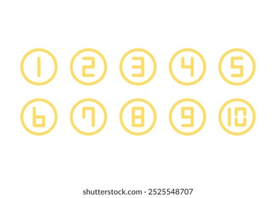 Número 1-10 da coleção de tópicos de ponto. Adequado para negócios, infográfico, apresentação, relatório. Design vetorial decorativo moderno plano ilustração isolada.