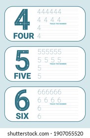 Number 1-10 tracing practice worksheet with all numbers for kids learning to count and to write. Worksheet for learning numbers. Number training write and count numbers. Exercises handwriting practice
