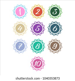Number 1-10 vector trapeisum for background full color