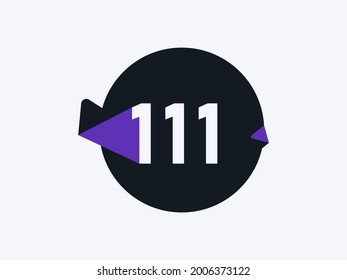 Number 111 logo icon design vector image