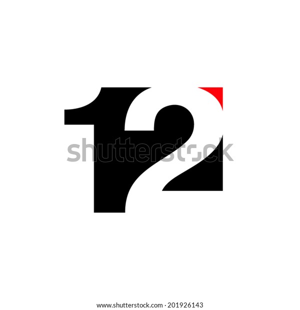 Number 12\
abstract sign Branding Identity Corporate vector logo design\
template Isolated on a white\
background