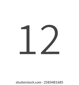 number 12 icon simple filled symbol vector