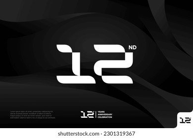Icono del logo número 12 diseño número de logo 12 aniversario 12