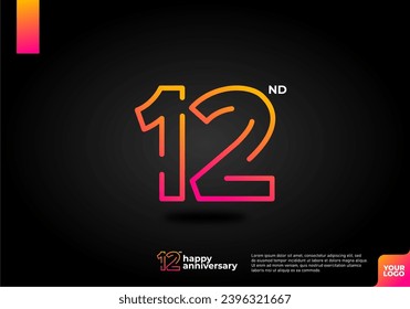 Number 12 logo icon design, 12nd birthday logo number, anniversary 12
