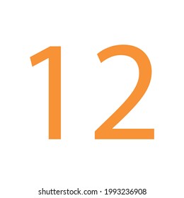 NUMBER 12 SIMPLE CLIP ART ILLUSTRATION VECTOR