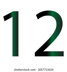 NUMBER 12 SIMPLE CLIP ART GRADIENT COLOUR VECTOR ILLUSTRATION