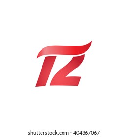 Number 12 Swoosh Design Template Logo Red