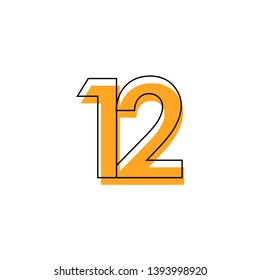 Number 12 Vector Template Design Illustration Design for Anniversary Celebration