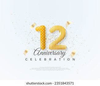 Number 12th for anniversary celebration. with unique and clean balloons numbers. Premium vector for poster, banner, celebration greeting.
