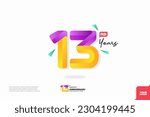 Number 13 logo icon design, 13rd birthday logo number, anniversary 13