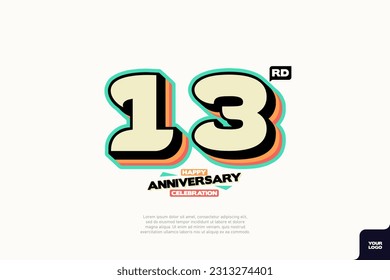 Number 13 logo icon design, 13rd birthday logo number, anniversary 13