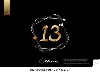 Diseño del icono del logo número 13, número del logo de 13 años, aniversario 13
