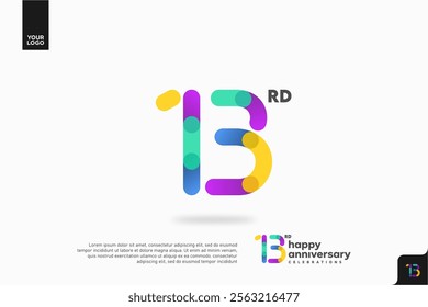 Number 13 logo icon design, 13rd birthday logo number, anniversary 13